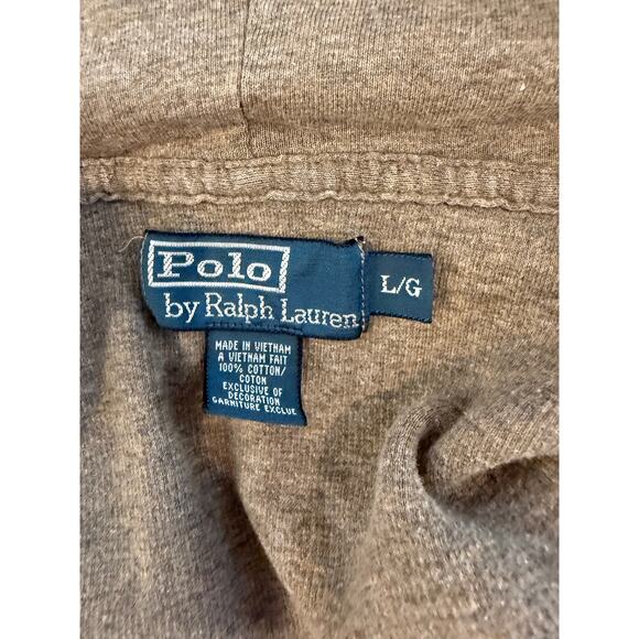 Polo Ralph Lauren Full Zip Hoodie Taupe L - Picture 4 of 5